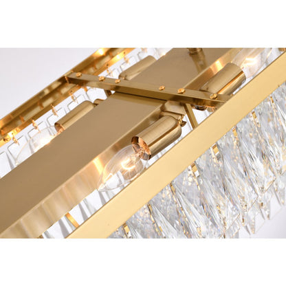 16-Light Gold Metal Chandelier With Clear Crystal