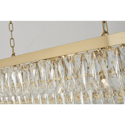 17-Light Gold Chandelier With Clear Crystals