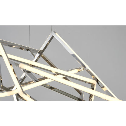 25-Light Chrome Stainless Steel LED Chandelier With White Acrylic Diffusers
