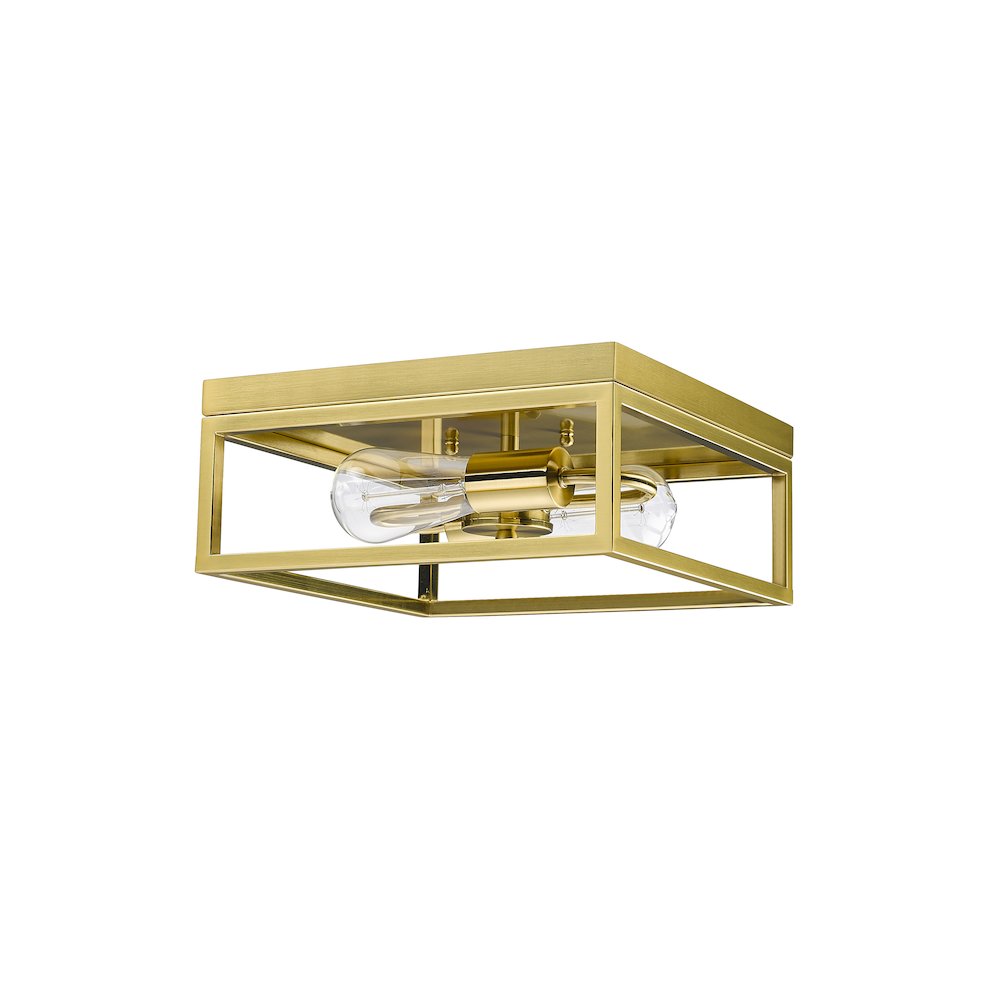 2-Light Gold Metal Flush Mount