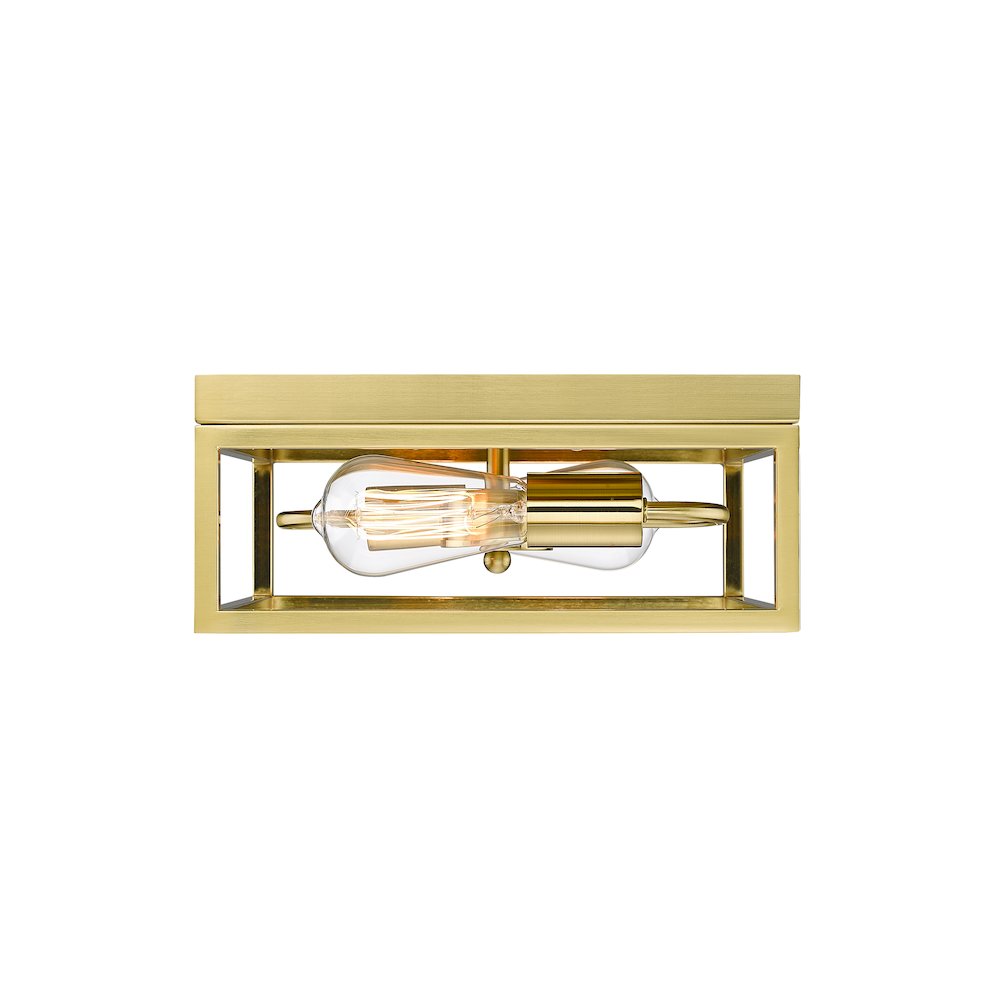 2-Light Gold Metal Flush Mount