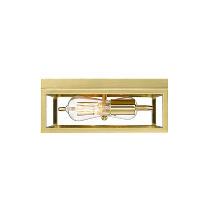 2-Light Gold Metal Flush Mount