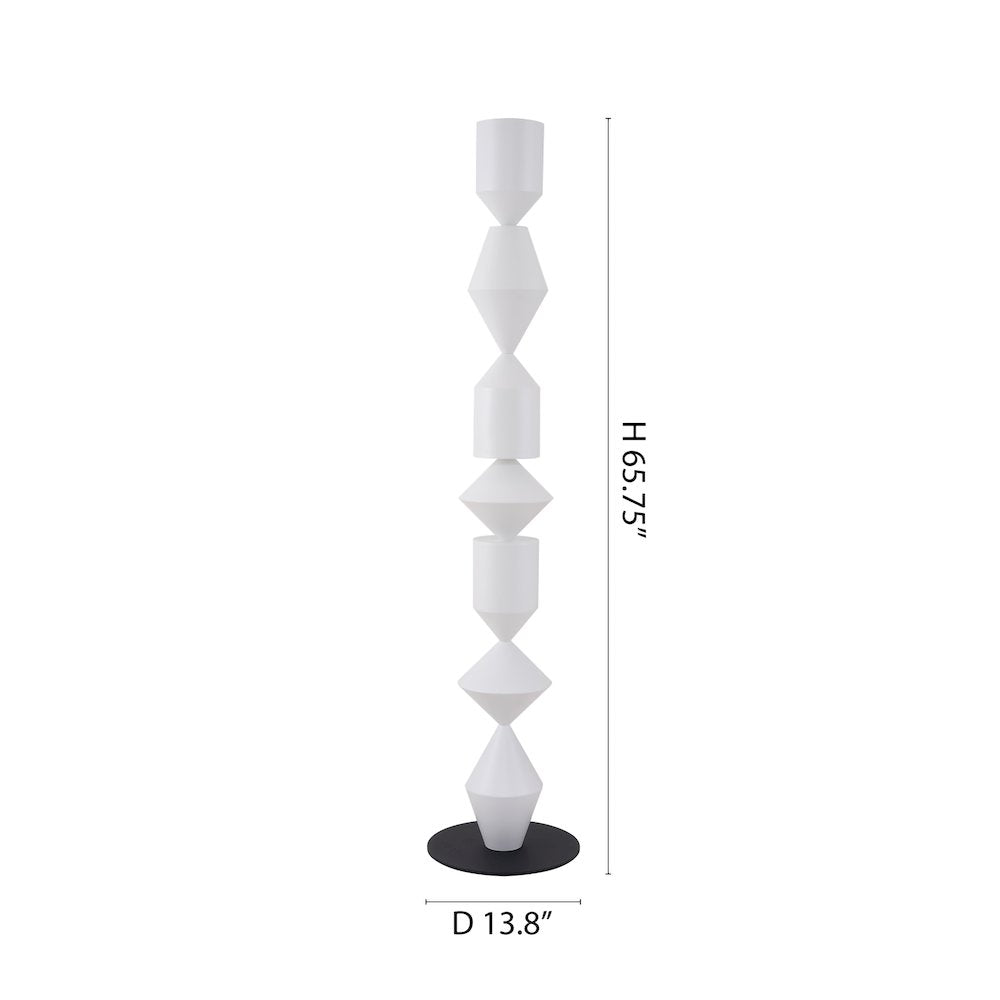 1-Light White Iron Floor Lamp With A White Acrylic Shade