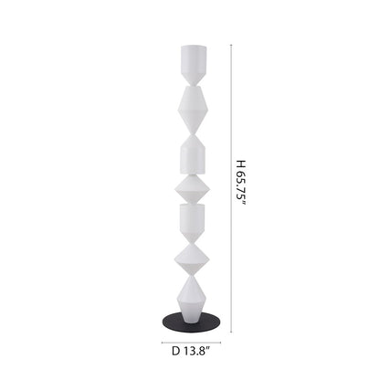 1-Light White Iron Floor Lamp With A White Acrylic Shade