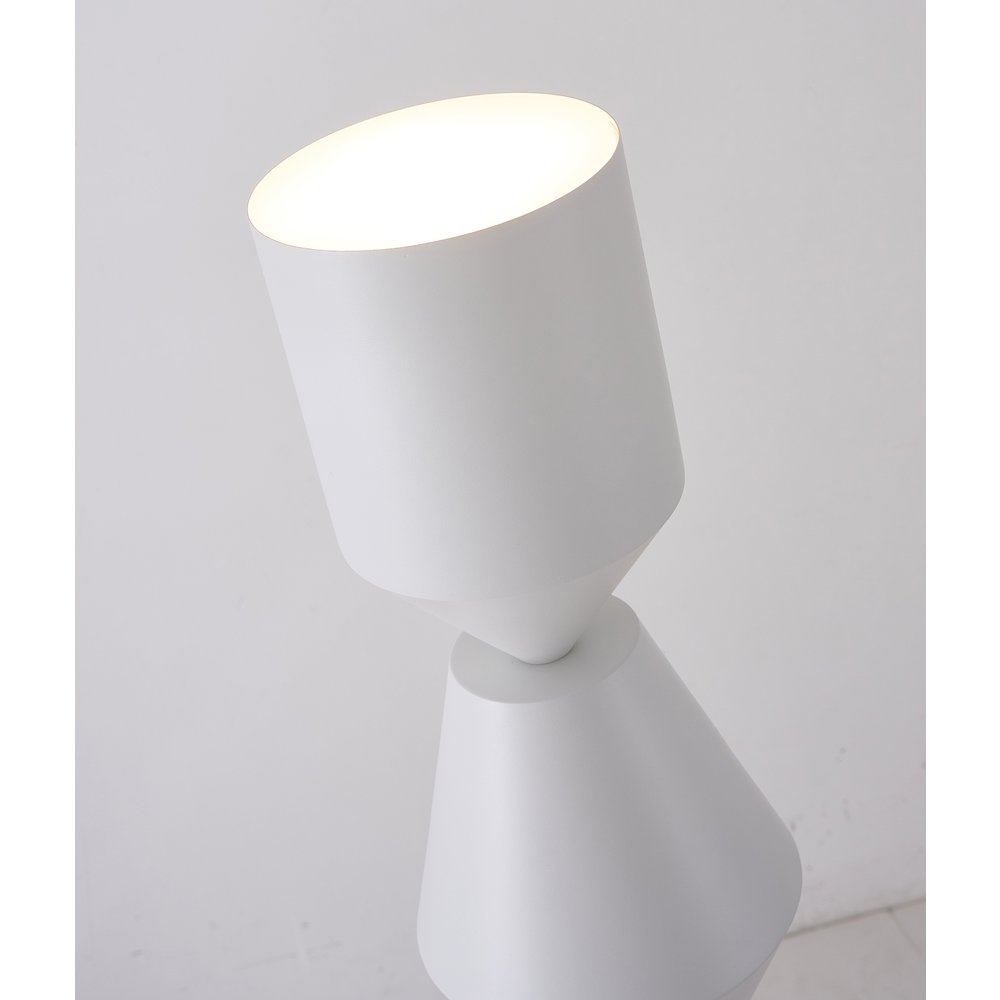 1-Light White Iron Floor Lamp With A White Acrylic Shade