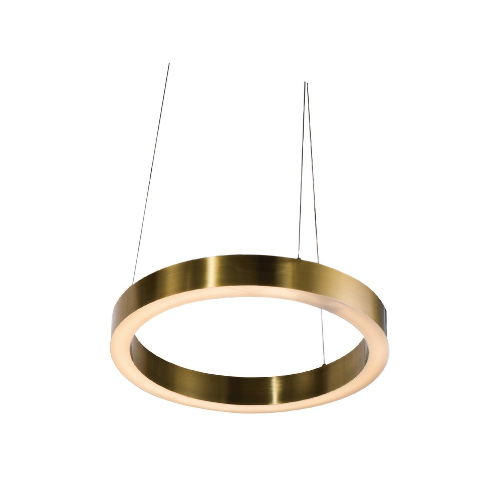 1-Light Antique Brass LED Halo Ring Chandelier