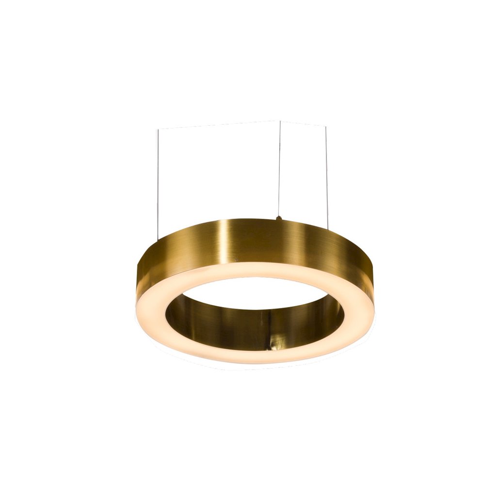 1-Light Antique Brass LED Halo Ring Chandelier