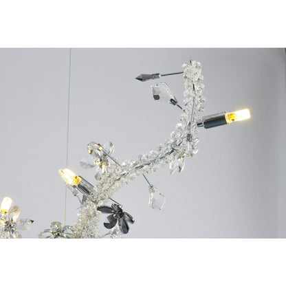 20-Light Chrome Chandelier With Clear And Smoke Crystals