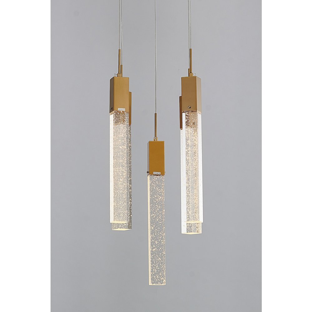 5-Light Gold Chandelier With A Clear Bubble Crystal