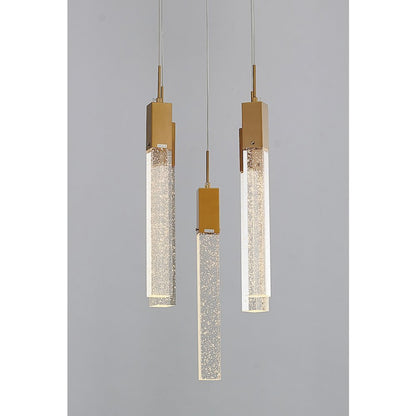 5-Light Gold Chandelier With A Clear Bubble Crystal