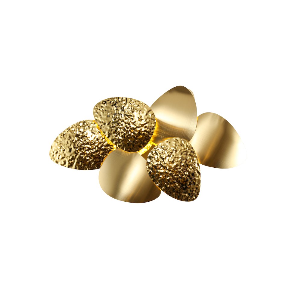 6-Light Gold Stainless Steel Petal Wall Sconce
