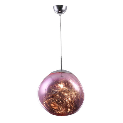 1-Light Chrome Pendant With A Pink Acrylic Shade