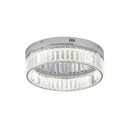 1-Light Chrome Dimmable LED Flush Mount With Clear Crystals