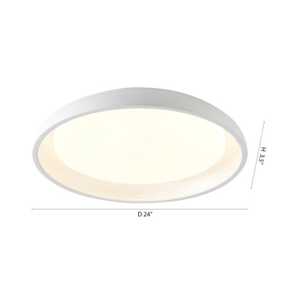 1-Light Matte White LED Flush Mount With An Acrylic Diffuser