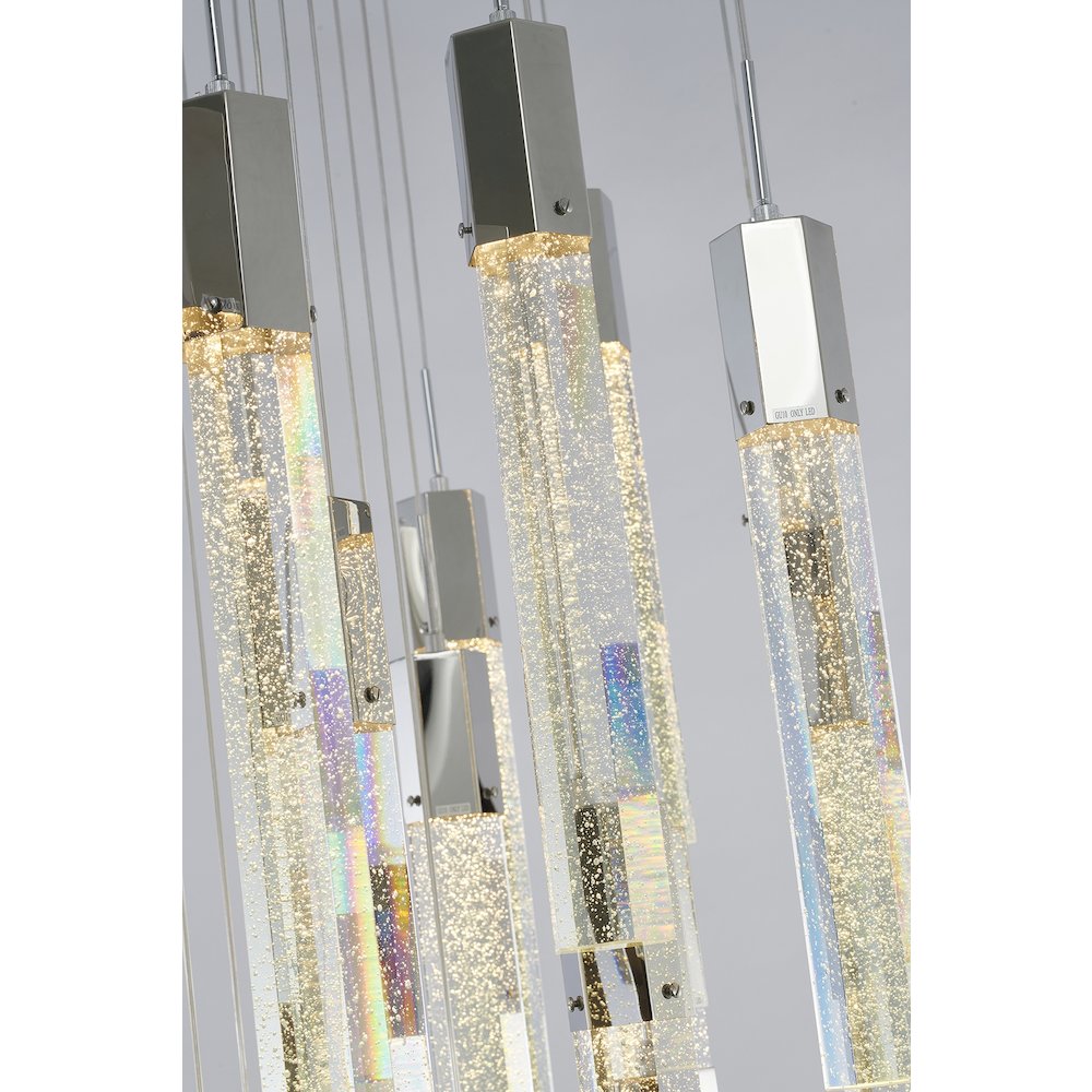 41-Light Chrome Chandelier With Clear Bubble Crystals