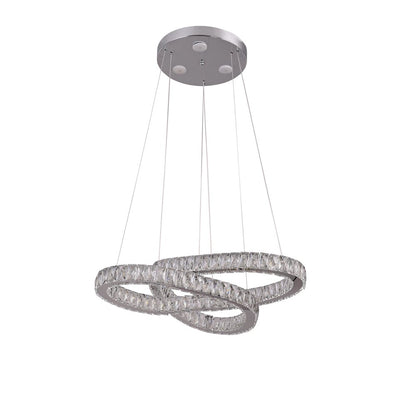 5-Light Chrome LED Chandelier With Clear Crystals