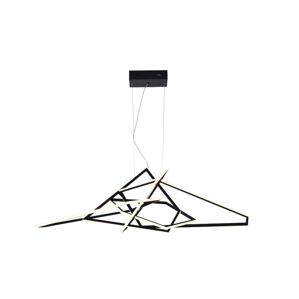 25-Light Black Stainless Steel LED Chandelier With White Acrylic Diffusers