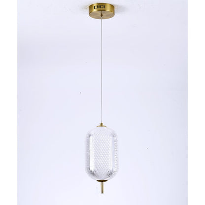 1-Light Brass Dimmable LED Single Pendant With A Clear PC Shade