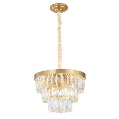 6-Light Gold Metal Chandelier With Clear Crystal