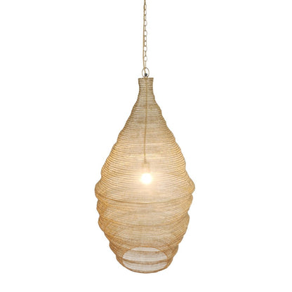 1-Light Gold Pendant With A Chain Basket Shade
