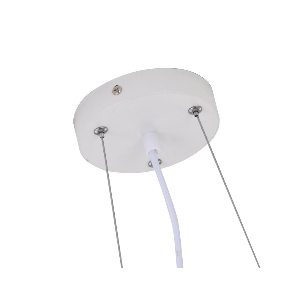 1-Light White Acrylic LED Chandelier With White hardware