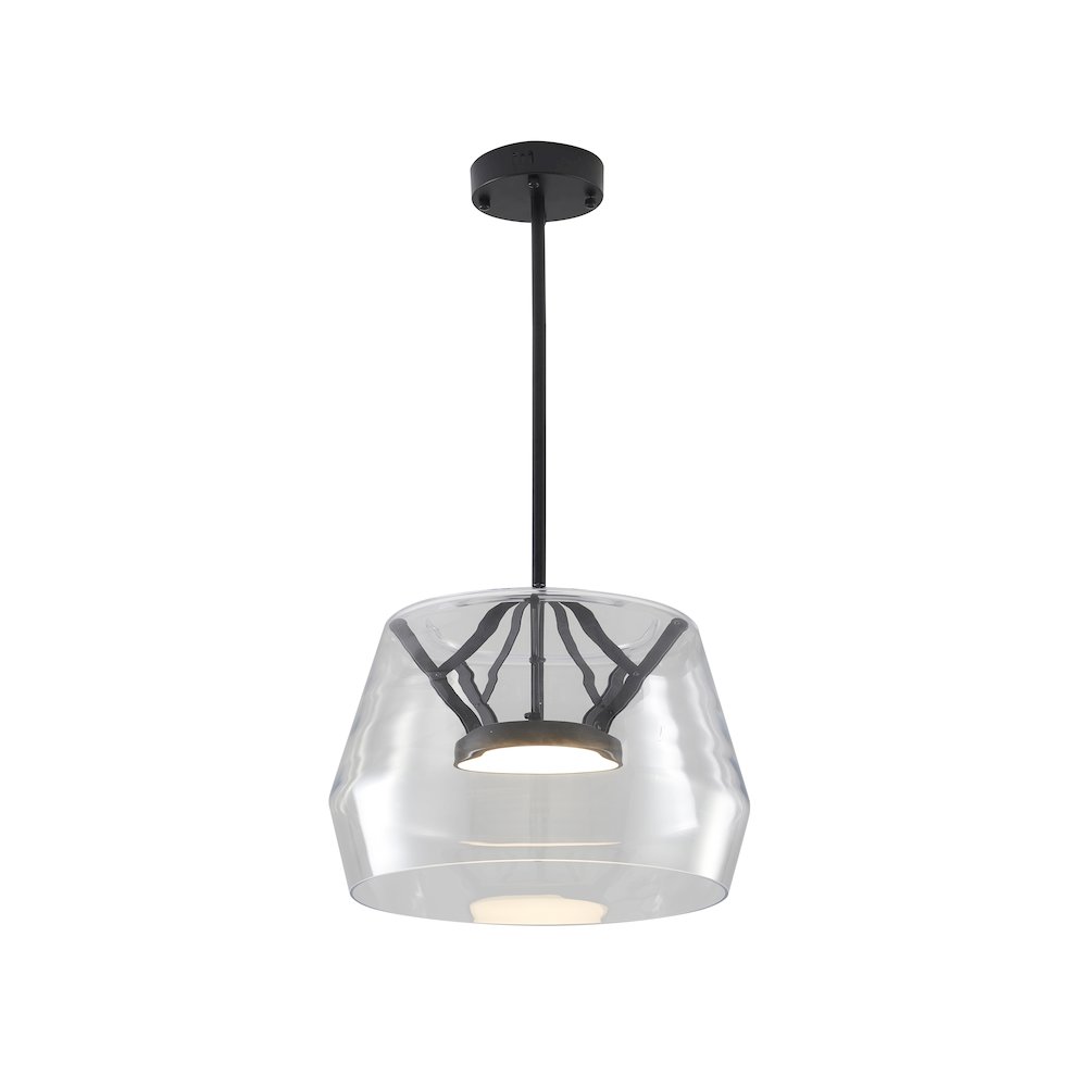 1-Light Black LED Pendant With A Clear Glass Shade