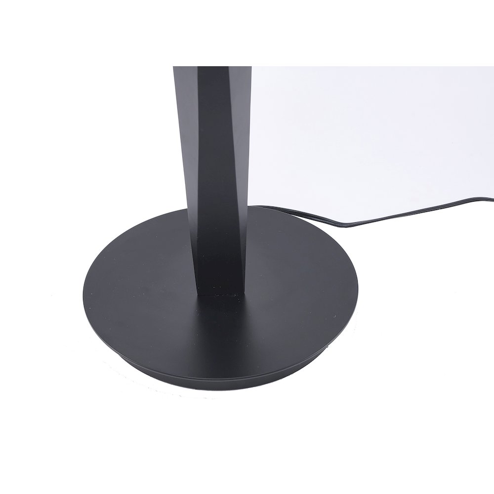 1-Light Black Stainless Steel LED Floor Lamp With A White Acrylic Shade