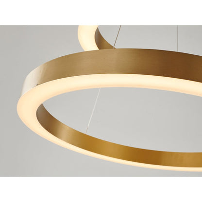 2-Light Gold Stainless Steel LED Chandelier