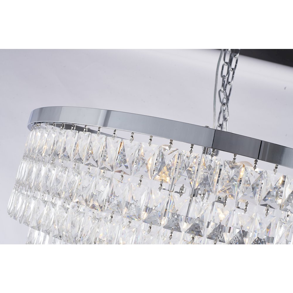 30-Light Chrome Chandelier With Clear Crystals