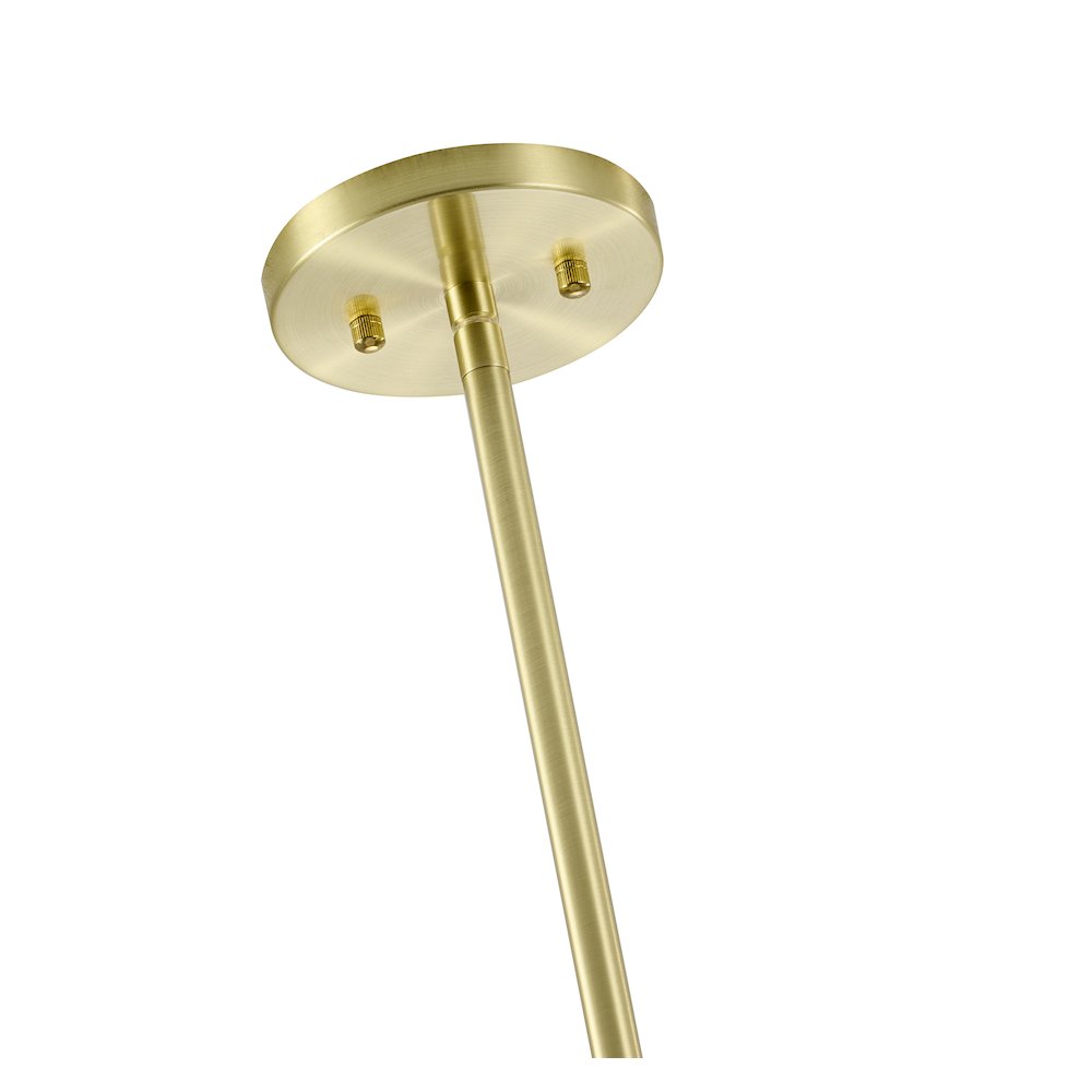 8-Light Satin Brass Pendant Lighting With White Frosted Glass Shades