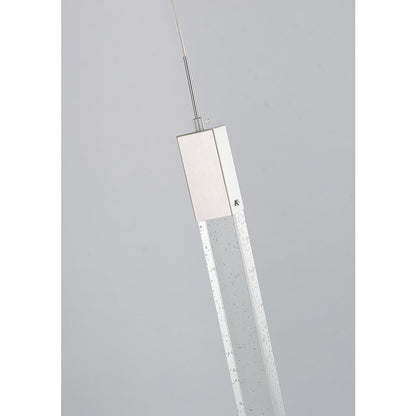 1-Light Chrome Single Pendant With A Clear Bubble Crystal
