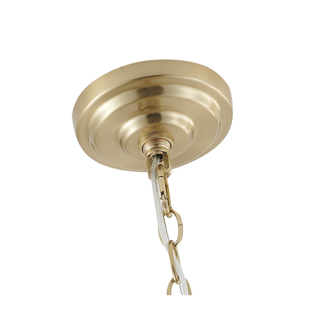 6-Light Antique Brass Chandelier With Clear Crystals