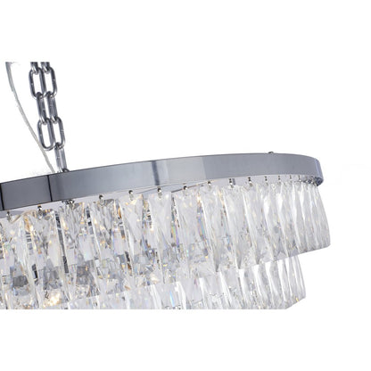 27-Light Chrome Chandelier With Clear Crystals