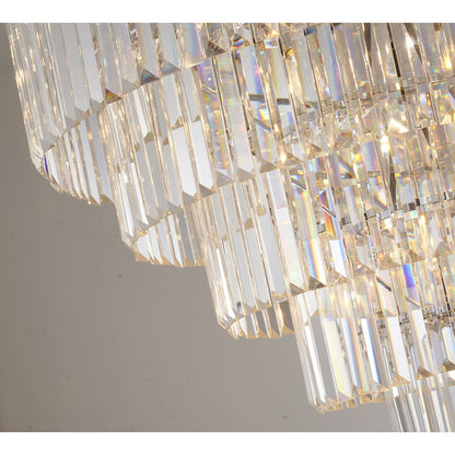 15-Light Chrome Chandelier With Clear Hanging Crystal