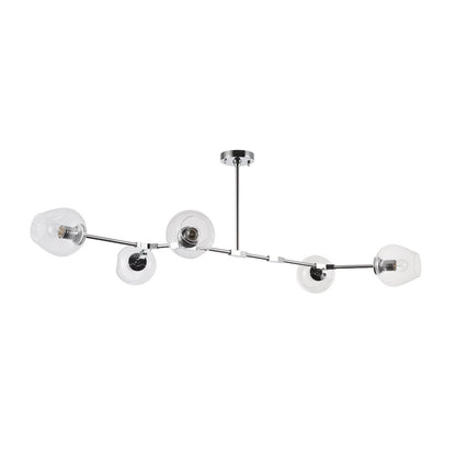 5-Light Chrome Chandelier With Clear Glass Shades