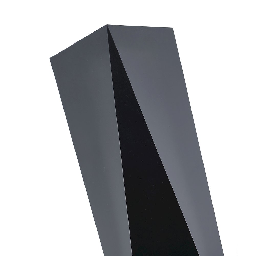 1-Light Black Stainless Steel LED Floor Lamp With A White Acrylic Shade