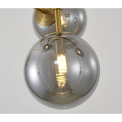 5-Light Gold Chandelier With Smoke Glass Shades