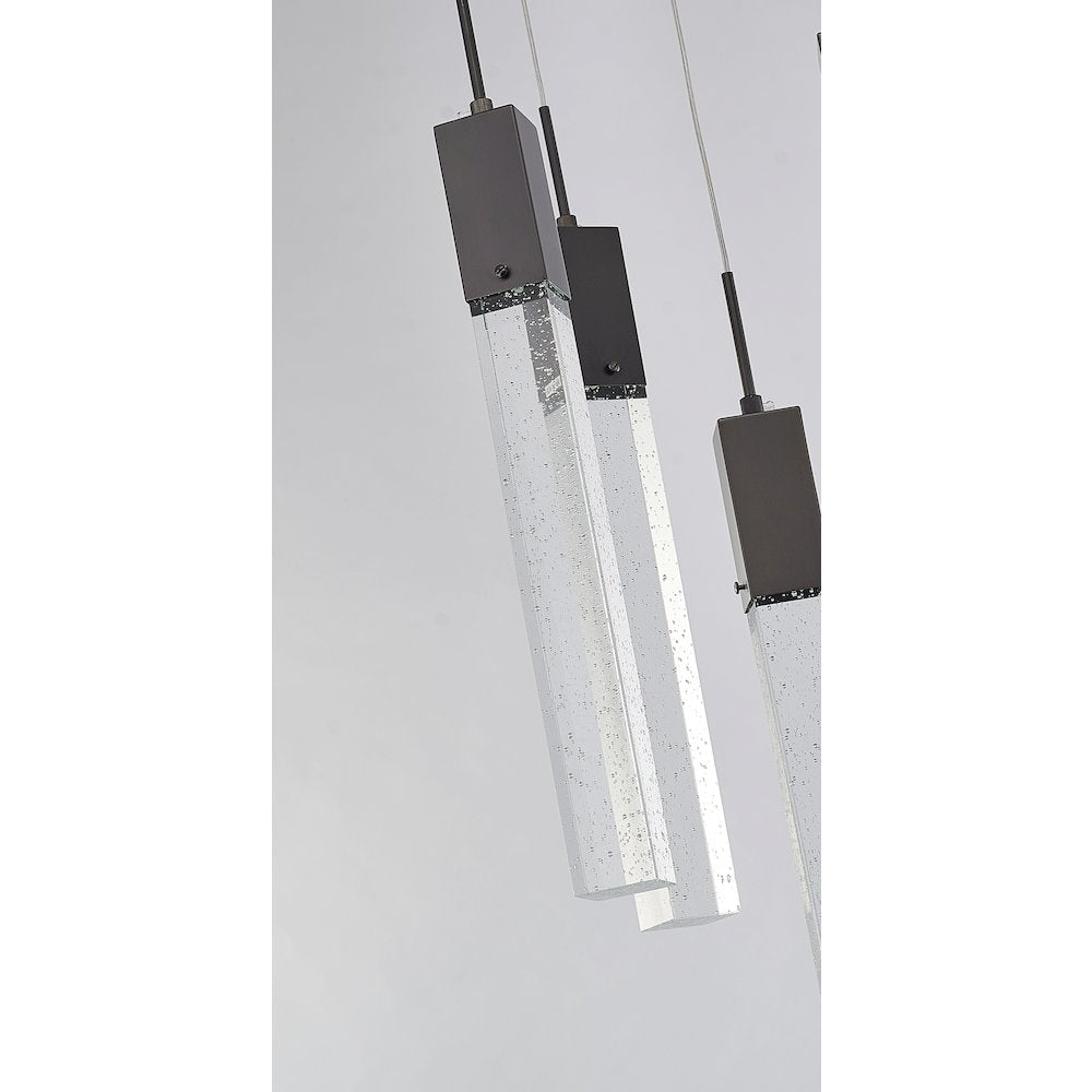 5-Light Matte Black Chandelier With A Clear Bubble Crystal