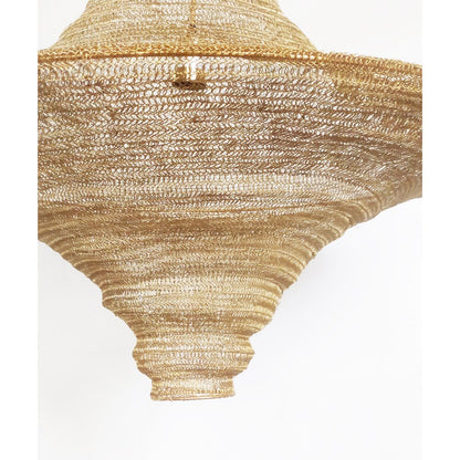 1-Light Gold Pendant With A Chain Basket Shade