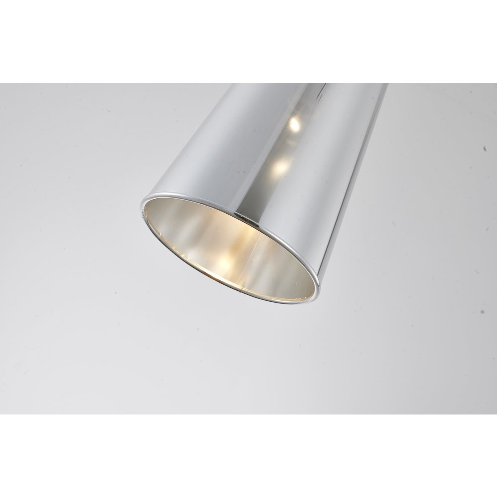 1-Light Polished Chrome Shaded Single Pendant