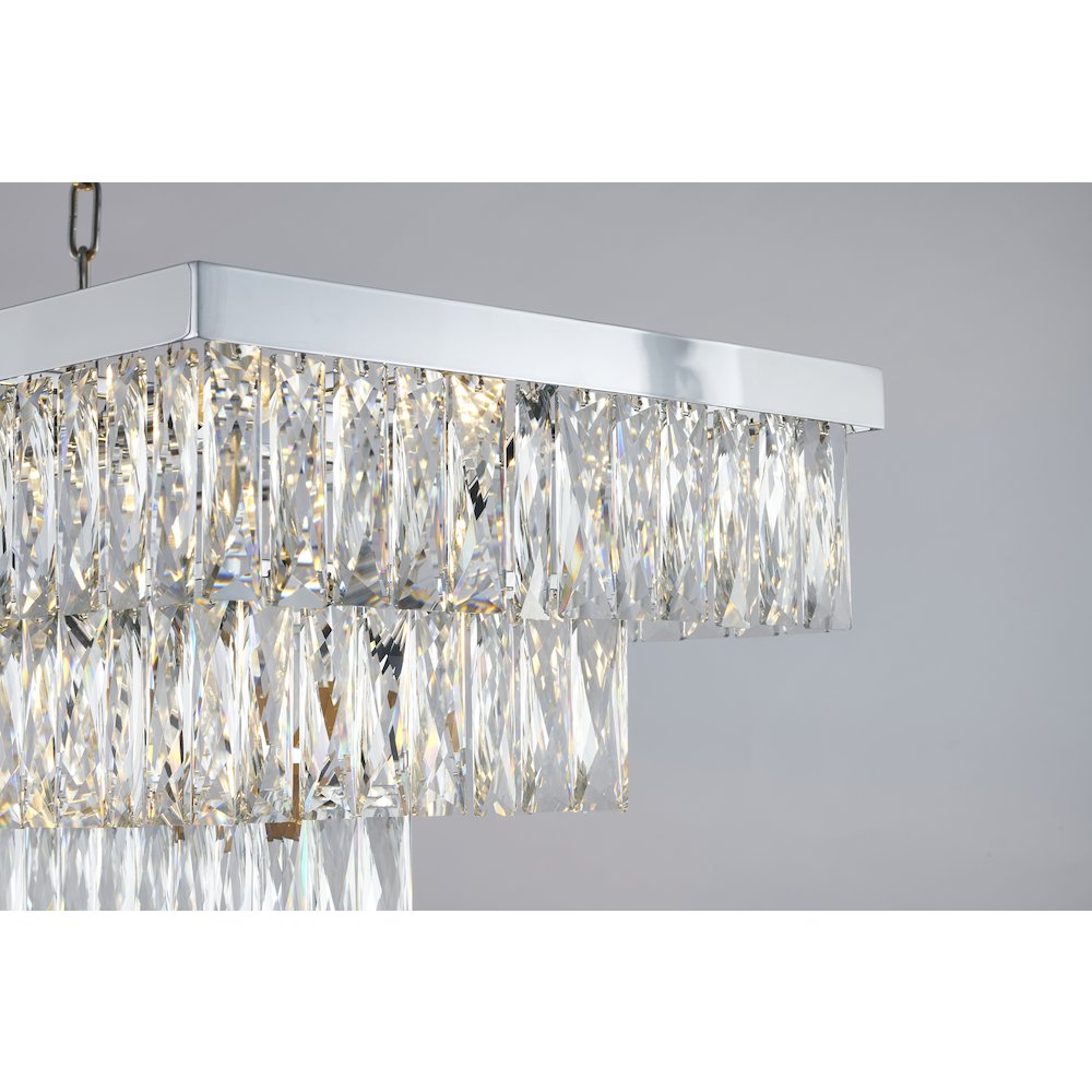 17-Light Chrome Chandelier With Clear Crystals
