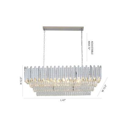 14-Light Chrome Stainless Steel Chandelier With Clear Crystal Accents