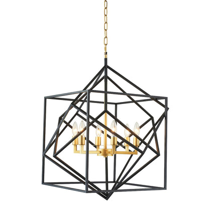 6-Light Black And Gold Metal Chandelier