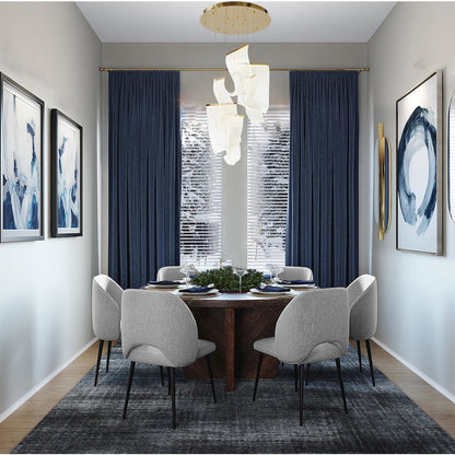 6-Light Gold LED Chandelier With Acrylic Pendants