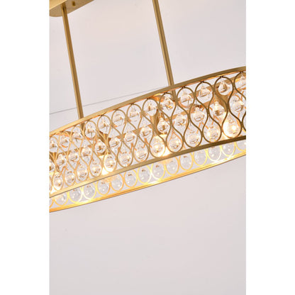 4-Light Gold Chandelier With Clear Crystal Accents
