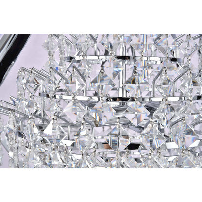 4-Light Chrome Metal Chandelier With Clear Crystals