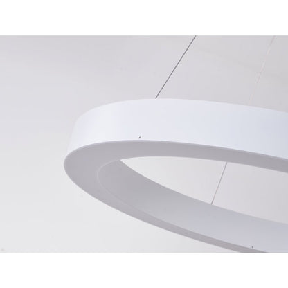 1-Light Matte White LED Halo Ring Chandelier