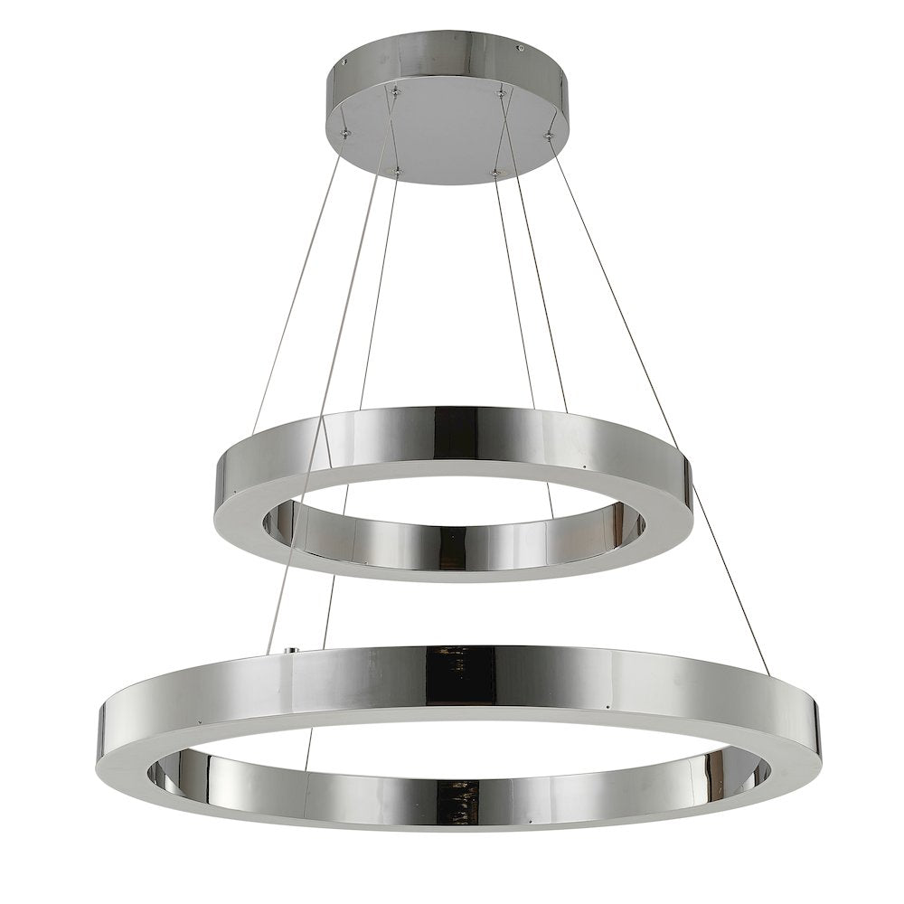 2-Light Chrome Stainless Steel LED Chandelier