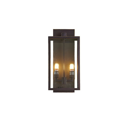 2-Light Oil Bronzed Black Outdoor Wall Sconce With A Glass Shade