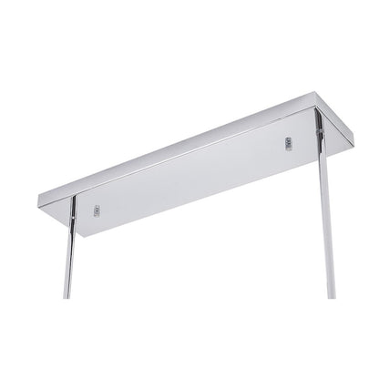 8-Light Chrome Metal Chandelier With White Glass Shades